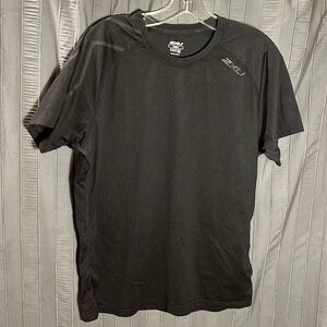 ZXU Black Short Sleeve Crew Neck Compression Active Sports, Men’s Size Medium.